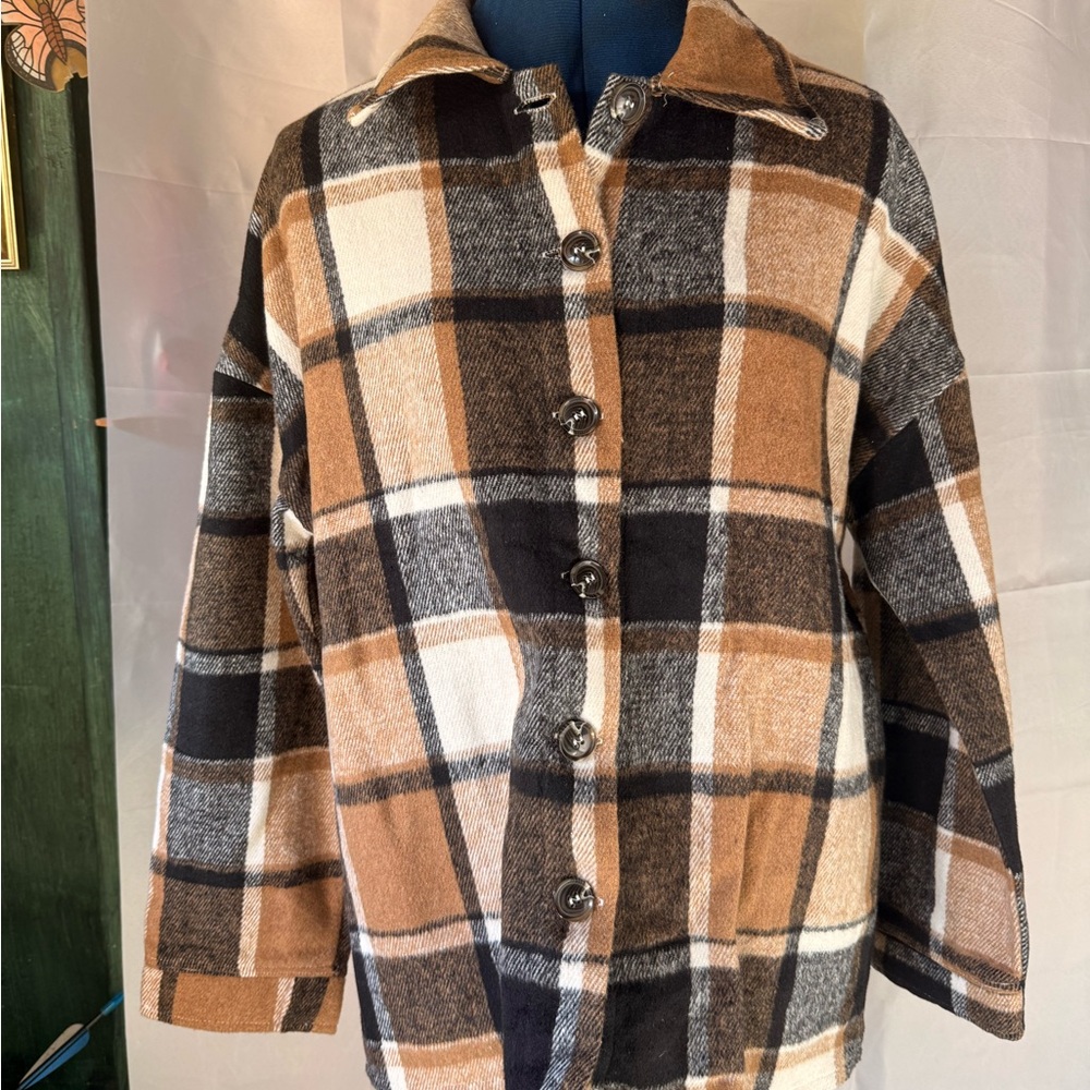 Plaid Button-Up Shacket